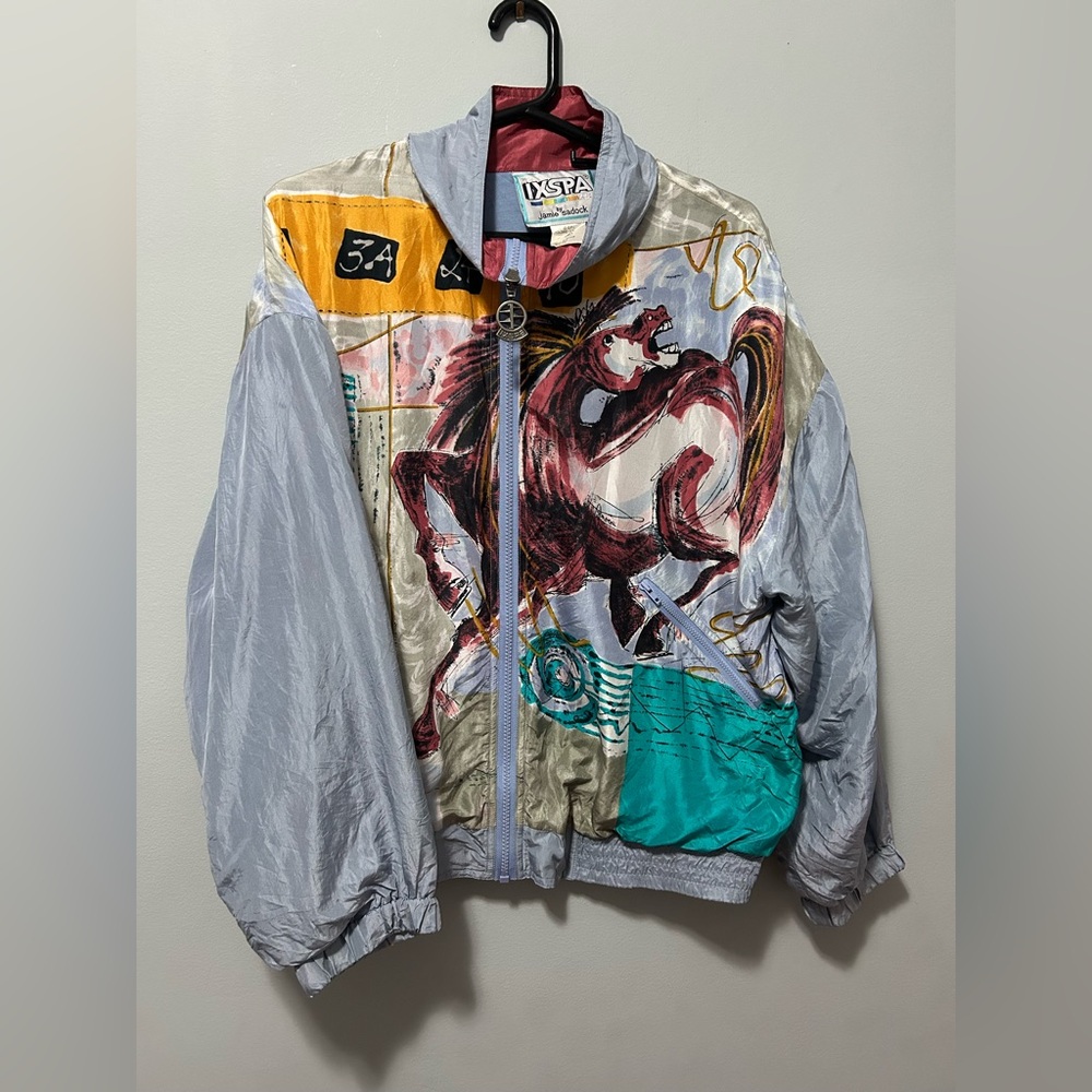 IXSPA By Jamie Sadock Vintage 100% Horse Derby Bomber Jacket